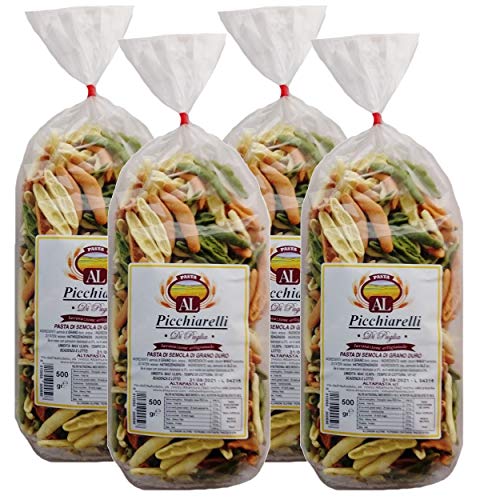 Frische Picchiarelli Tricolor Nudeln aus Italien 4 x 500g - trafila in bronzo Frische Picchiarelli Tricolor Nudeln aus Italien 4 x 500g - trafila in bronzo von Altapasta