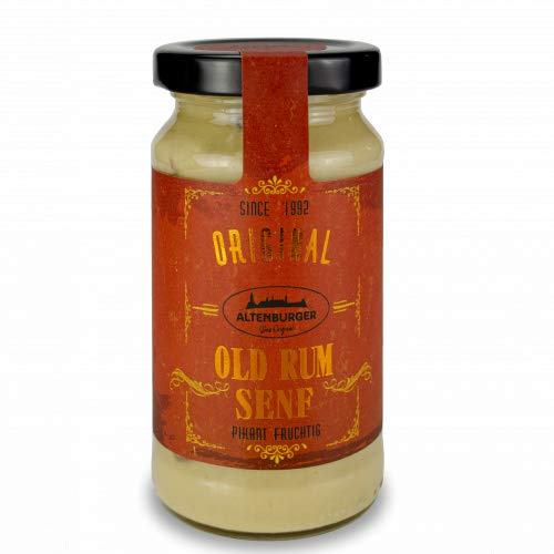 Altenburger Original Old Rum Senf (200 ml), pikant-fruchtige Verschmelzung von mittelscharfem Senf, würzigem Bratapfel Chutney und wärmendem Rum von Altenburger Original