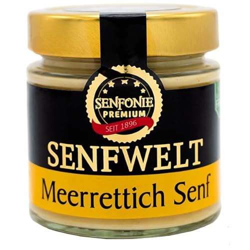 Altenburger Original Senfonie Premium Meerrettich Senf 180 ml, pikant-scharfer Senf-Genuss passend zu deftigen Speisen, auch als Dip geeignet von Altenburger Original