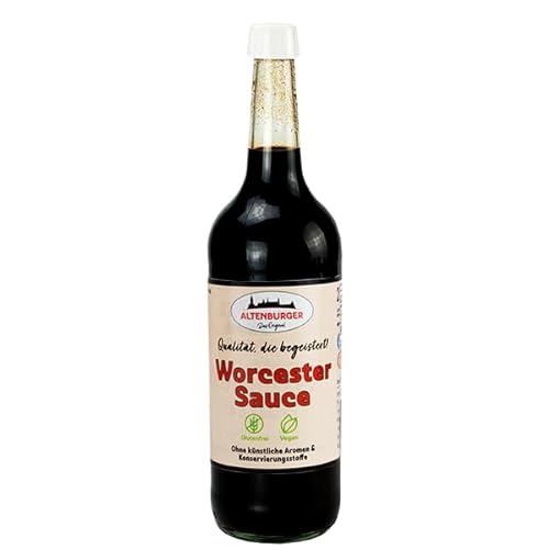 Altenburger Original Worcester Sauce, 1l (1000ml) in der Glasflasche, Worcestershire Sauce glutenfrei, laktosefrei, vegan, ohne Zusatz von Aromen von Altenburger Original