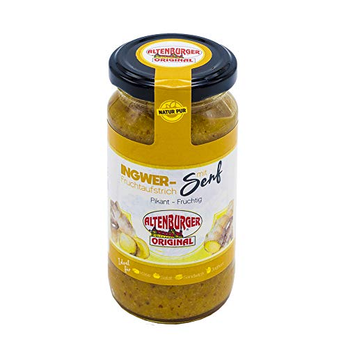 Altenburger Original Ingwer-Fruchtaufstrich mit Senf 190 ml, mit 80% Ingwerpüree und 20% Senf, glutenfrei von Altenburger Original