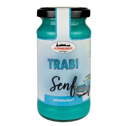 Trabi Senf - mittelscharfer, blauer Senf (200ml Glas) von Altenburger Original