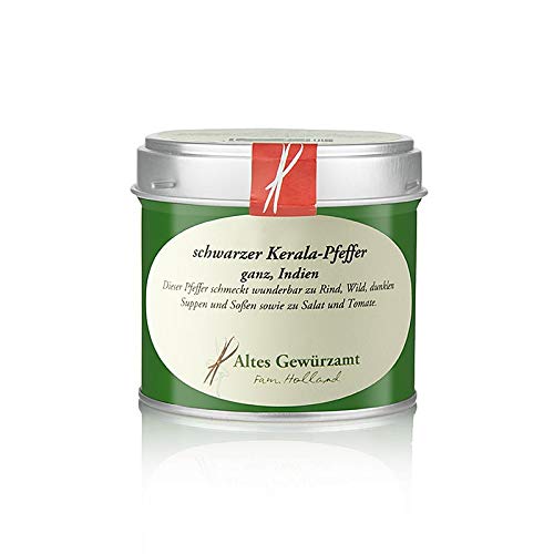 Altes Gewürzamt - Kerala Pfeffer schwarz ganz, Periyar/Indien, Dose 70g von Altes Gewürzamt