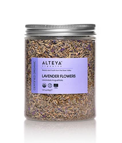 Alteya Organics Lavender Tee, lose 40gr - 100% USDA zertifiziert Bio-Kräutertee - gepflückt und verkauft direkt vom Rosenanbauer Alteya Organics von Alteya