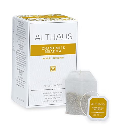 Althaus Tee CHAMOMILE MEADOW 20 x 1,5g ⋅ Kamillentee im klassischen Teeaufgussbeutel ⋅ DELI PACK von Althaus