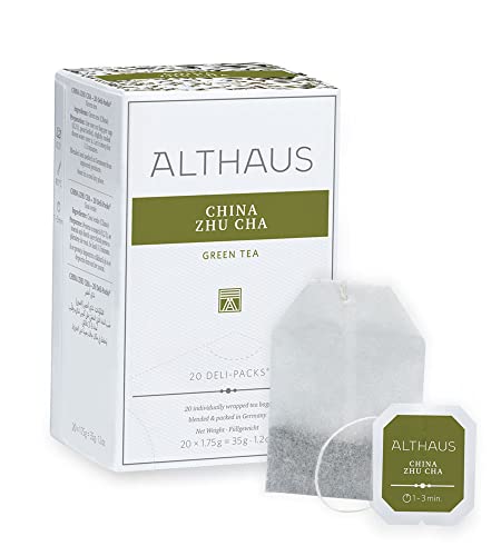 Althaus Deli Pack China Zhu Cha 20 x 1,75g ⋅ Grüner Tee im klassischen Teeaufgussbeutel von Althaus