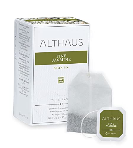 Althaus Tee FINE JASMINE 20 x 1,75g ⋅ Grüner Tee im klassischen Teeaufgussbeutel ⋅ DELI PACK von Althaus