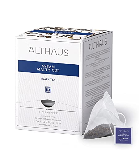 Althaus Tee ASSAM MALTY CUP ⋅ Schwarzer Tee im Pyramidenbeutel PYRA PACK ⋅ Kräftig-aromatischer schwarzer Tee ⋅ 15 x 2,75g von Althaus