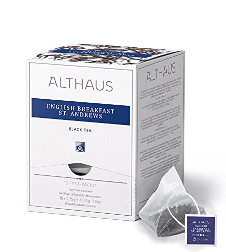 Althaus Tee ENGLISH BREAKFAST ST. ANDREWS (vorher ENGLISH SUPERIOR) ⋅ Schwarzer Tee im Pyramidenbeutel PYRA PACK ⋅ Naturbelassener Frühstückstee ⋅ 15 x 2,75g von Althaus
