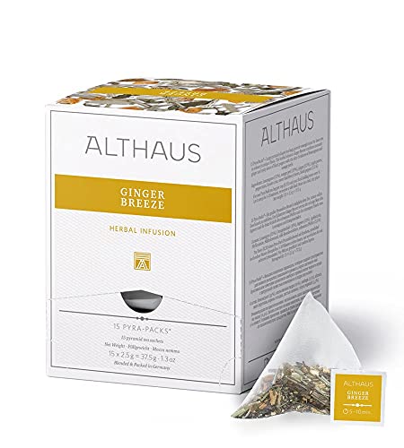 Althaus Tee GINGER BREEZE BIO ⋅ Kräutertee im Pyramidenbeutel PYRA PACK ⋅ Naturbelassener Kräutertee mit Ingwer ⋅ 15 x 2,5g von Althaus