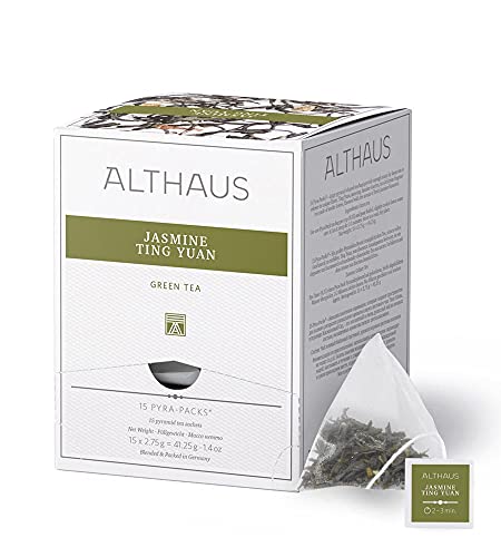 Althaus Tee JASMINE TING YUAN (vorher JASMINE DELUXE) ⋅ Grüner Tee im Pyramidenbeutel PYRA PACK ⋅ Grüner Jasmintee ⋅ 15 x 2,75g von Althaus