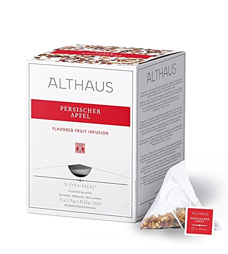 Althaus Tee PERSISCHER APFEL ⋅ Früchtetee im Pyramidenbeutel PYRA PACK ⋅ Aromatisierter Früchtetee mit Apfelgeschmack ⋅ 15 x 2,75g von Althaus