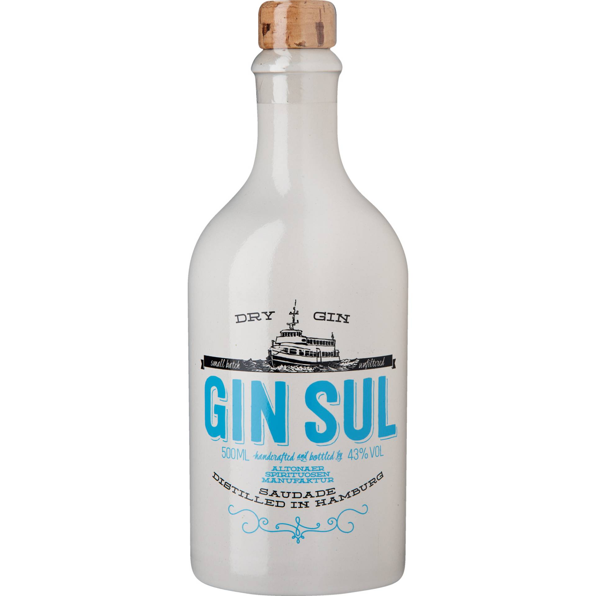 Gin Sul Hamburg Dry Gin, 43 % vol. 0,5 L, Spirituosen von Altonaer Spirituosen Manufaktur, Vincentina GmbH & CoKG - Bahrenfelder Steindamm 2 - D - 22761 Hamburg