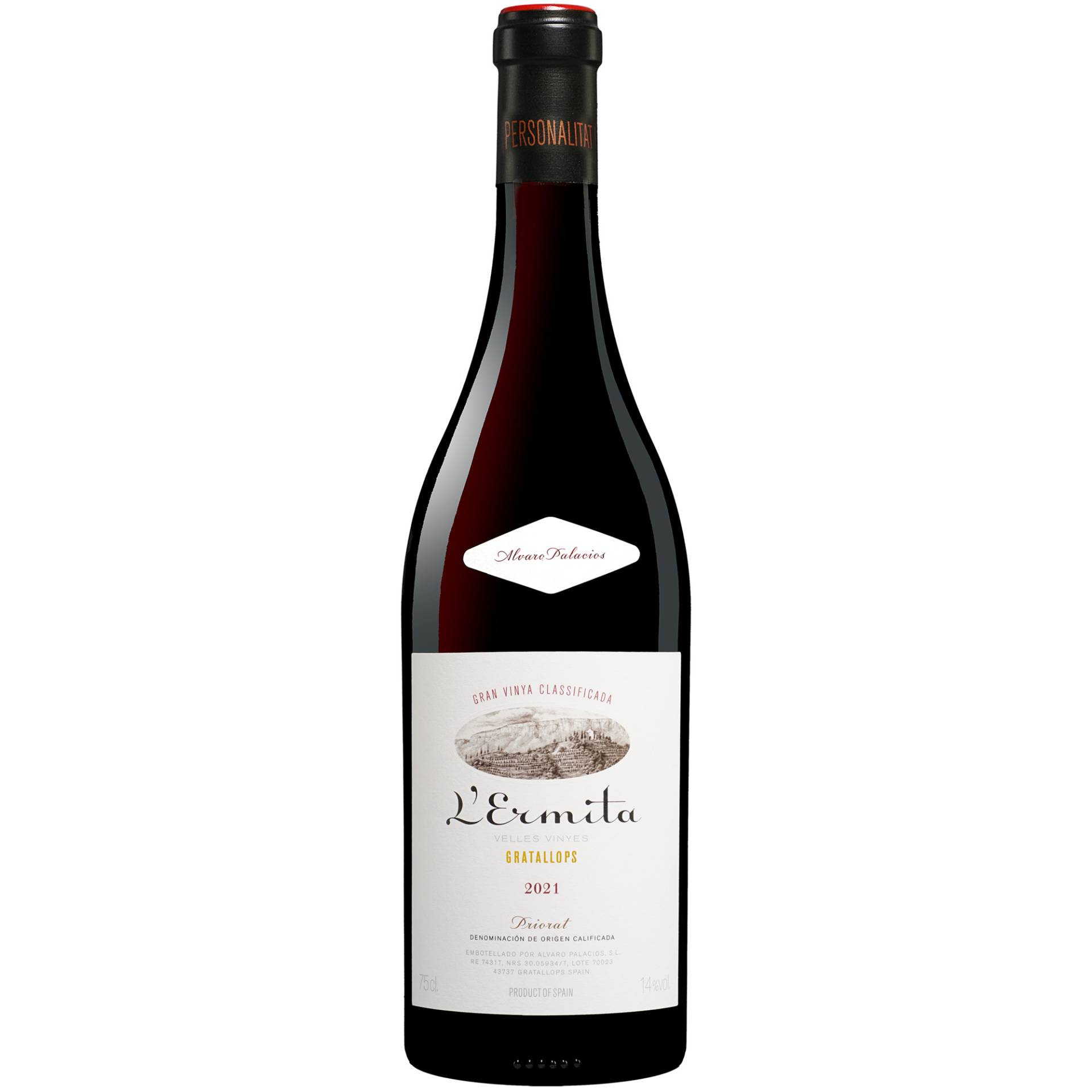 Palacios Priorat L'Ermita 2021  0.75L 14% Vol. Rotwein Trocken aus Spanien von Álvaro Palacios