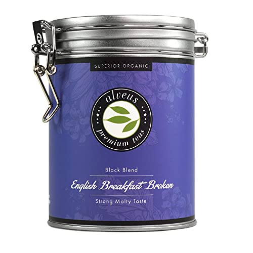 Alveus ''English Breakfast Broken BIO'' mit Starker Malzgeschmack Tee Lose in der Dose Schwarzetee aus Indien 175 Gramm von Alveus