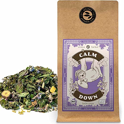 "Calm Down“ Entspannungstee Lose Bio mit Melisse Salbei Geschmack | ca. 40 Tassen - 100 Gramm Kräutertee ohne Aroma von alveus von Alveus