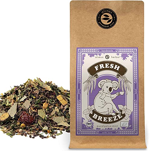 "Fresh Breeze" Kräutertee Lose Bio mit Eukalyptus Minze Geschmack | Kräutermischung ohne Aroma | 100 Gramm (ca. 40 Tassen) von alveus | Produkt aus Deutschland | von Alveus