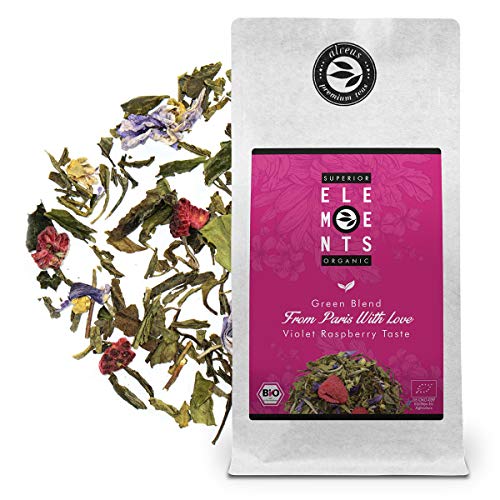 "From Paris With Love" Grüner Tee Lose mit Himbeer-Veilchen Geschmack, Aromatisierte Teemischung (ca. 40 Tassen) 100 Gramm Tüte von Alveus Premium Teas von Alveus