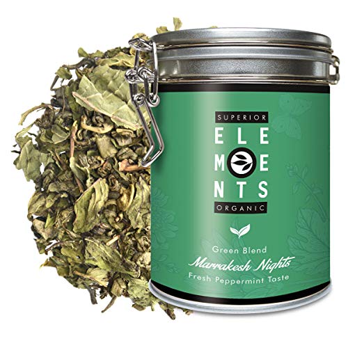 „Marrakesh Nights“ Grüner Tee Lose Dose Bio mit Pfefferminze und Minze, Grüntee aromatisch, aber Ohne Aroma, 100 Gramm (ca. 40 Tassen) von alveus Premium Teas von Alveus