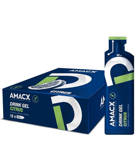 AMACX Energy Gel mit 30 g Kohlenhydrate - 12er Pack - für intensives Training - 200 mg Natrium pro Energiegel - Sport Gel mit Maltodextrin - Ausdauerathleten Sportnahrung - Citrus AMACX Energy Gel mit 30 g Kohlenhydrate - 12er Pack - für intensives Training - 200 mg Natrium pro Energiegel - Sport Gel mit Maltodextrin - Ausdauerathleten Sportnahrung - Citrus von Amacx