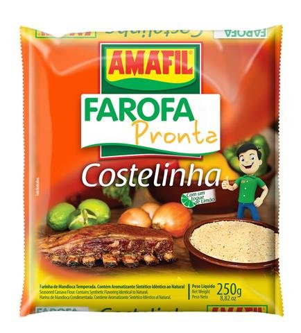 Geröstetes und gewürztes Maniokmehll, Beutel 250g - Farofa Pronta Costelinha AMAFIL 250g Geröstetes und gewürztes Maniokmehll, Beutel 250g - Farofa Pronta Costelinha AMAFIL 250g von Amafil