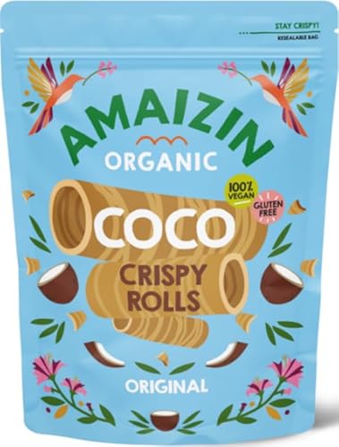 Amaizin Bio knusprige Kokosnuss Rollen Orginal 1x140g - exotische BIO Waffelröllchen als Snack Amaizin Bio knusprige Kokosnuss Rollen Orginal 1x140g - exotische BIO Waffelröllchen als Snack von Amaizin