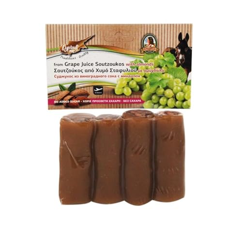 Cyprus Traditional Amalia Traubensaft Soutzoukos mit Mandeln - 1 Packung mit 250 g Cyprus Traditional Amalia Traubensaft Soutzoukos mit Mandeln - 1 Packung mit 250 g von Amalia