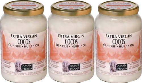 3 Gläser Cocos Öl von Amanprana à 1600 ml von Amanprana