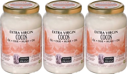 3 Gläser Cocos Öl von Amanprana à 1600 ml von Amanprana