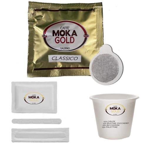 Kaffeepads Gold Linie Gold – 150 Kaffeepads mit raffiniertem Geschmack – Arabische Mischung – Packung Zucker, Palettina, Glas – Kampanien – Röstung Handwerk Kaffeepads Gold Linie Gold – 150 Kaffeepads mit raffiniertem Geschmack – Arabische Mischung – Packung Zucker, Palettina, Glas – Kampanien – Röstung Handwerk von Amanti taste and passion