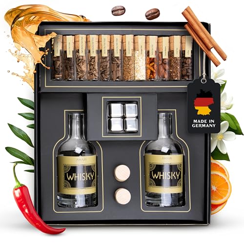 AMARI ® DIY Whisky Set - zum Selber Machen, Geschenkset inkl. Zubehör - Perfekt für zu Hause oder als Geschenk, Whiskey Tasting Geschenkbox - Geschenke do it Yourself, Baukasten für Whiskyliebhaber von Amari