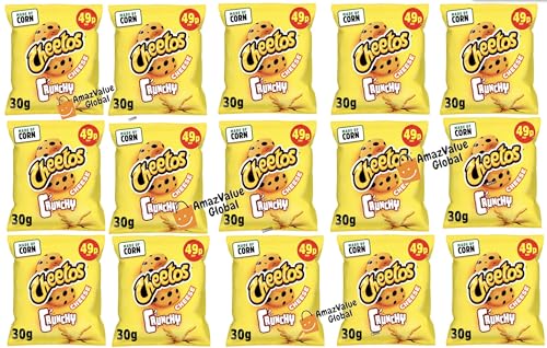 Cheetos Crunchy Cheese Snacks Crisps 30g (Pack of 15) von AmazValue Global