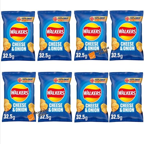 Walkers Käse- und Zwiebelchips - 8 x 32.5g Pack Walkers Käse- und Zwiebelchips - 8 x 32.5g Pack von AmazValue Global