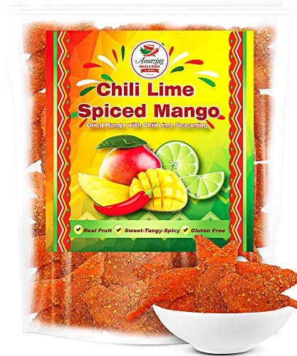 Chili Lime getrocknete Mangoscheiben, 0,5 kg Beutel süß, würzig und würzig, authentische Trockenfrüchte im mexikanischen Stil, frisch und natürlich Chili Lime getrocknete Mangoscheiben, 0,5 kg Beutel süß, würzig und würzig, authentische Trockenfrüchte im mexikanischen Stil, frisch und natürlich von Amazing Chiles & Spices