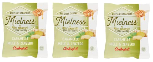 3x Ambrosoli Mielness Miele&Zenzero Honigbonbons mit Ingwer Beutel mit 90g Süßigkeiten bonbons 3x Ambrosoli Mielness Miele&Zenzero Honigbonbons mit Ingwer Beutel mit 90g Süßigkeiten bonbons von Ambrosoli