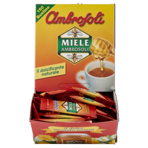 Ambrosoli Miele Break Fast Einzeldosis Honig Packung mit 100 Stück à 16g Wildblütenhonig in Beuteln von Ambrosoli