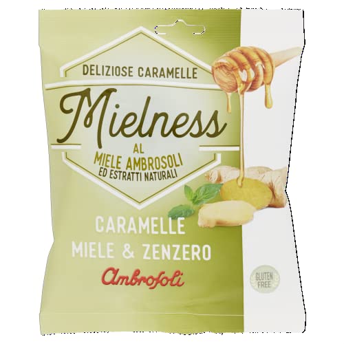 Ambrosoli Mielness Miele&Zenzero Honigbonbons mit Ingwer Beutel mit 90g Süßigkeiten bonbons von Ambrosoli