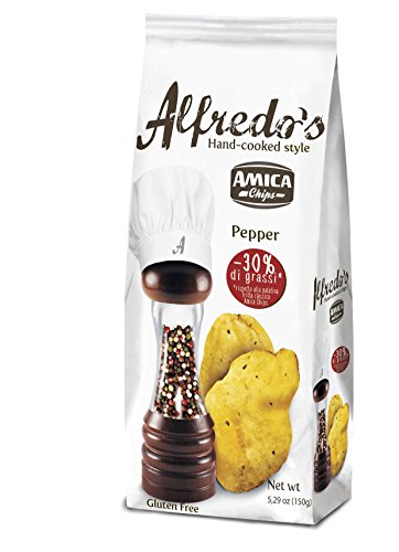 AMICA CHIPS Alfredo's Pepe e lime - Kartoffelchips mit rosa Pfeffer und Limette - 150g von Amica Chips