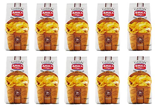 10x Amica Chips Eldorada Come una Volta Kartoffelchips dicker und knuspriger Schnitt 130g glutenfreie Kartoffel chips von Amica