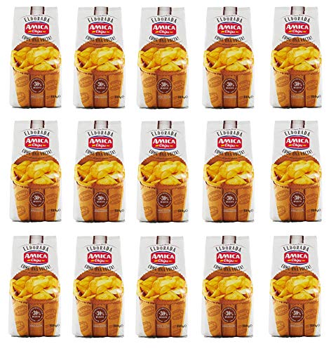 15x Amica Chips Eldorada Come una Volta Kartoffelchips dicker und knuspriger Schnitt 130g glutenfreie Kartoffel chips von Amica