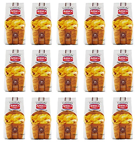 15x Amica Chips Eldorada Come una Volta Kartoffelchips dicker und knuspriger Schnitt 130g glutenfreie Kartoffel chips 15x Amica Chips Eldorada Come una Volta Kartoffelchips dicker und knuspriger Schnitt 130g glutenfreie Kartoffel chips von Amica