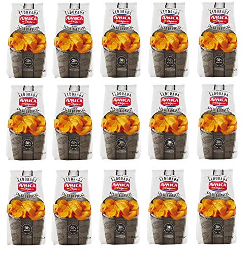 15x Amica Chips Eldorada Salsa Barbecue Kartoffelchips gesalzen mit Geschmack der Barbecue-Sauce glutenfreie knusprige Kartoffel chips 130g 15x Amica Chips Eldorada Salsa Barbecue Kartoffelchips gesalzen mit Geschmack der Barbecue-Sauce glutenfreie knusprige Kartoffel chips 130g von Amica
