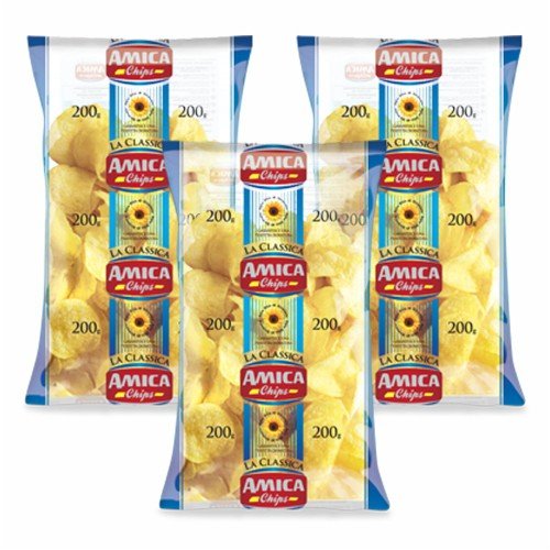 3x Amica Chips Patatine salate 'Kartoffelchips gesalzen', 500 g von Amica