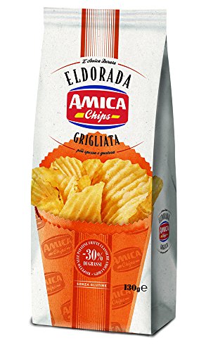 5x Amica Chips Eldorada Grigliata Salzige Kartoffelchips mit gewelltem Schnitt 130g glutenfreie knusprige Kartoffel chips von Amica Chips