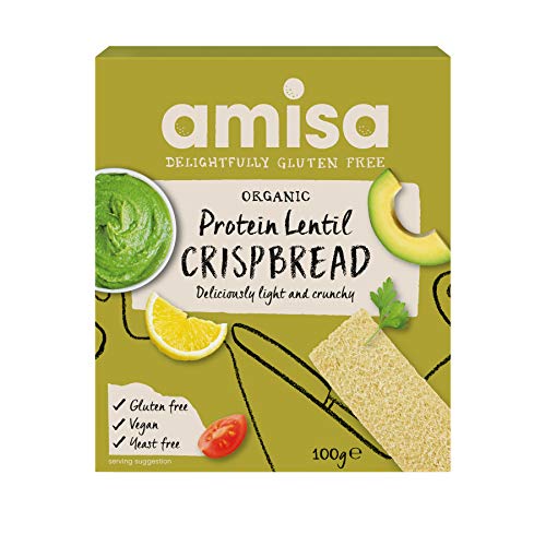 Amisa Bio Linsenprotein, Knackbrot, 100 g, 6er Pack (6 x 1 Stück) von Amisa