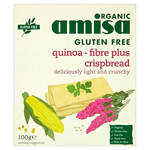 Amisa Organic Gluten Free Quinoa Fibre Plus Crispbread 100g, 2 Pack von Amisa