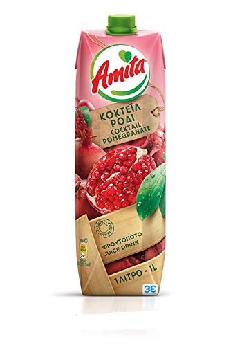 Amita Cocktail Pomegranate Juice Drink 1L (Pack of 8) von Amita