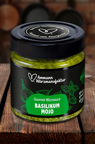 Gourmet Würzsauce Basilikum Mojo im 200 ml Glas. von Ammann Würzmanufaktur