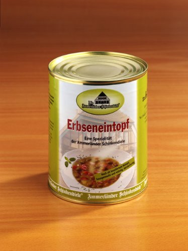 Ammerländer Erbseneintopf | 800g Dose | Hausgemachter Genuss aus der Region | Herzhafter Eintopf für Wärme und Geschmack von Ammerländer Schinkendiele