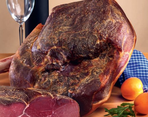 Geräucherter Bauern-Knochenschinken Größe 250g "Servierschnitt" Geräucherter Bauern-Knochenschinken Größe 250g "Servierschnitt" von Ammerländer Schinkendiele